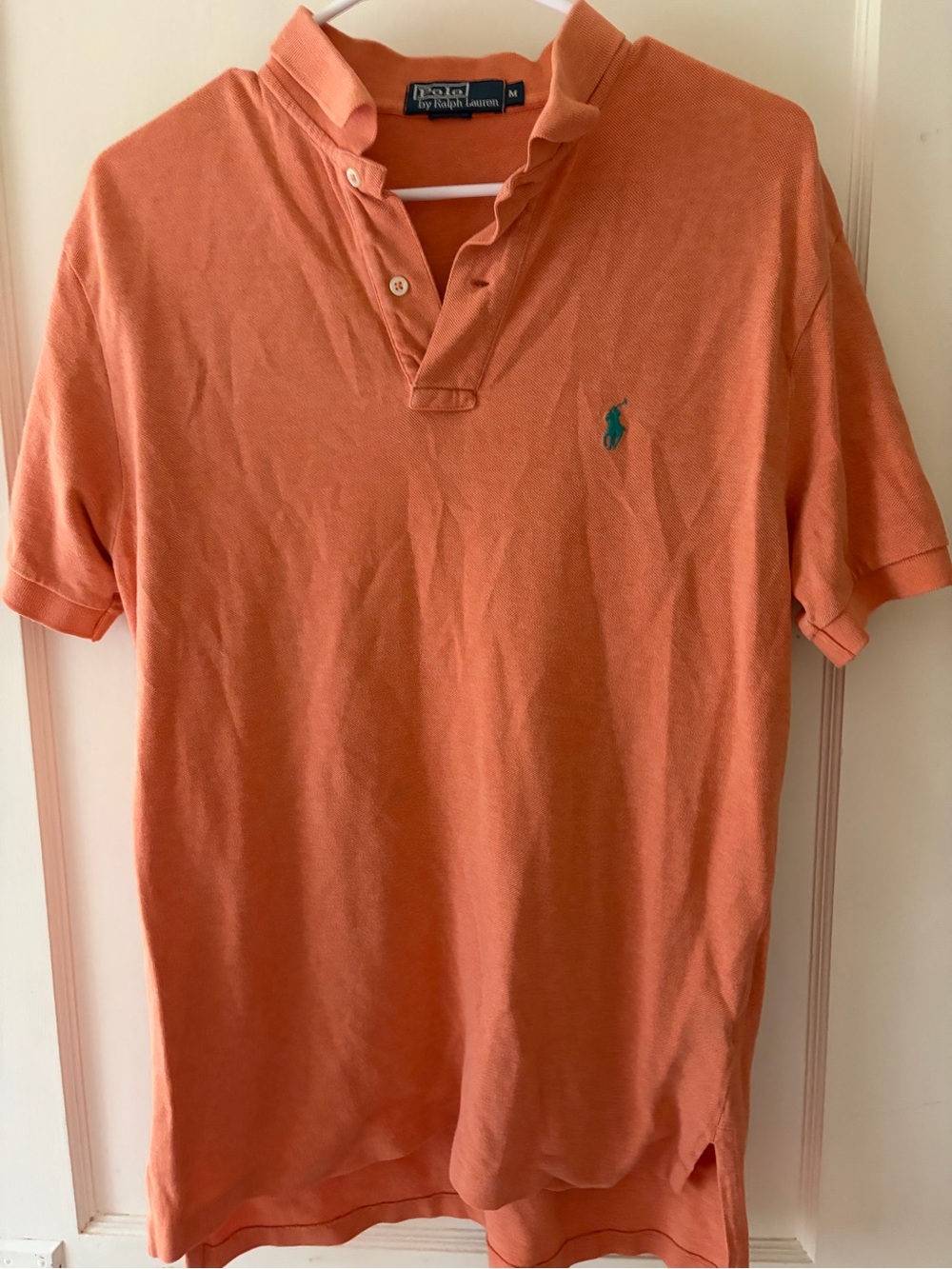Ralph Lauren Orange Short-Sleeve Polo with Teal Pony